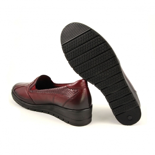 Forelli MIMOZA-H Comfort Kadın Deri Ayakkabı Bordo - 3
