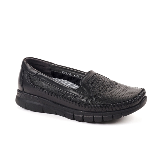Forelli ETERNA-G Comfort Kadın Deri Ayakkabı Siyah 