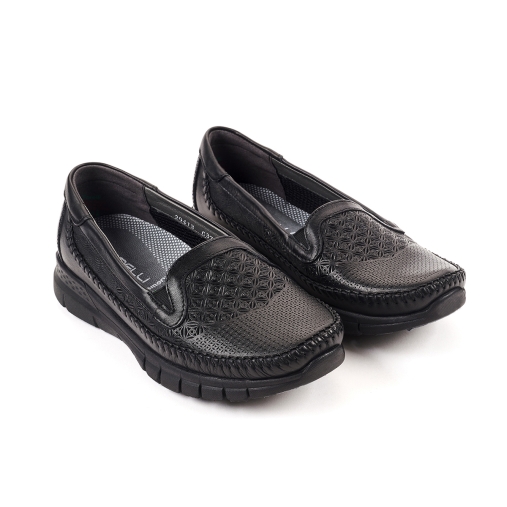 Forelli ETERNA-G Comfort Kadın Deri Ayakkabı Siyah - 4