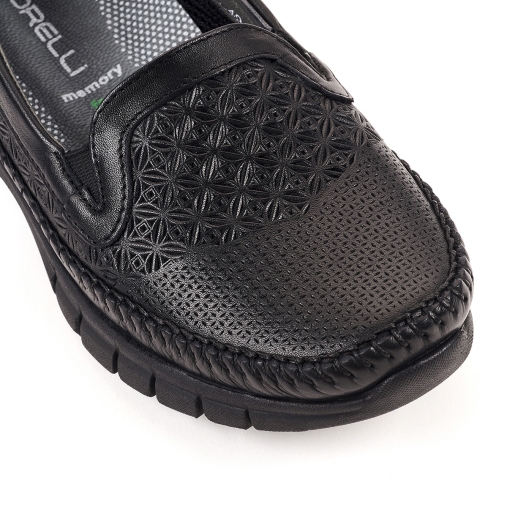 Forelli ETERNA-G Comfort Kadın Deri Ayakkabı Siyah - 5
