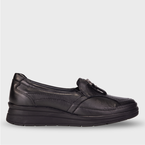 Forelli POLİNA-H Kadın Deri Comfort Ayakkabı Siyah 