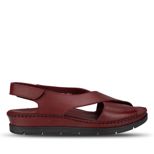 TINA-G Kadın Deri Sandalet Bordo - Forelli